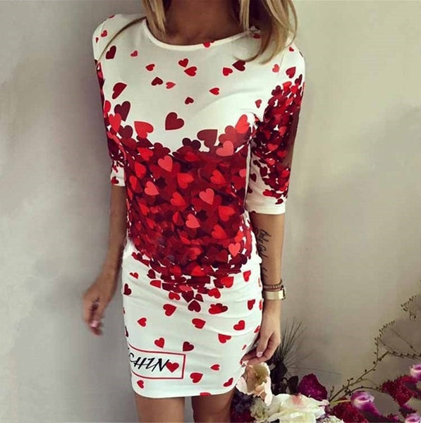 Bonjean Women Casual Polka Long Girls Party Dresses Sexy Spring Maxi Cartoon Print Summer Boho Women Dress Clothing