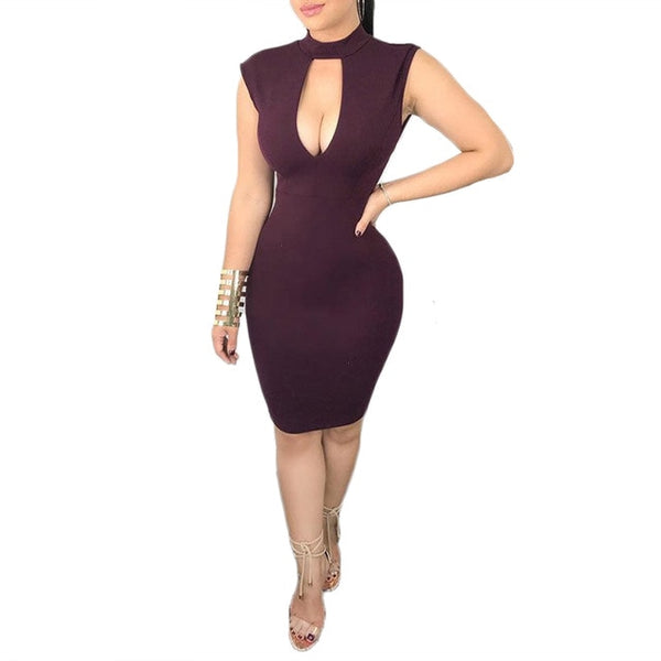 2018 New Arrival women fashion summer dress sleeveless Low cut lace patchwork Backless Sexy dress Club Wear bodycon pencil dress