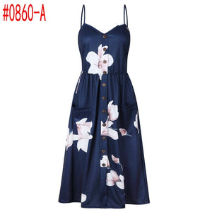 Boho Beach Dress Sleeveless High Waist Casual Print Women Dress Slim Elegant Women Clothes Summer 2019 Sexy Club Dresses Vestido