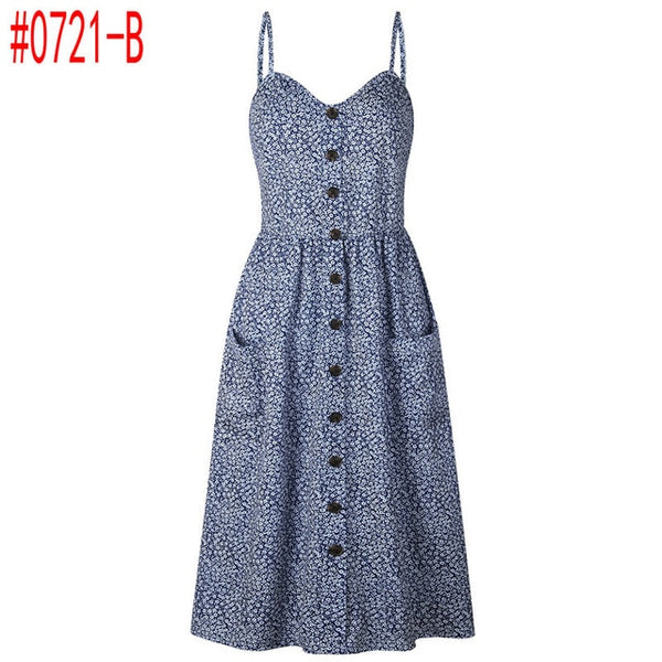 Boho Beach Dress Sleeveless High Waist Casual Print Women Dress Slim Elegant Women Clothes Summer 2019 Sexy Club Dresses Vestido