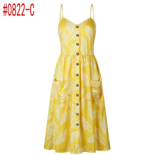 Boho Beach Dress Sleeveless High Waist Casual Print Women Dress Slim Elegant Women Clothes Summer 2019 Sexy Club Dresses Vestido